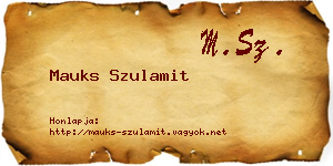 Mauks Szulamit névjegykártya